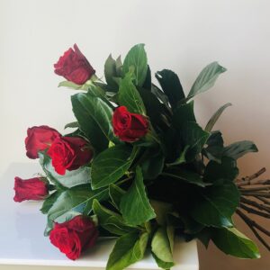 6 Long Stem Roses with Foliage Signature wrap $88